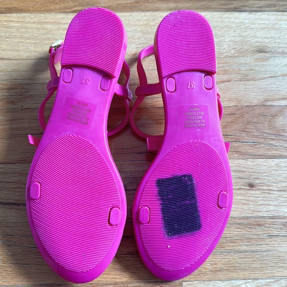 Kate Spade Savannah Deep Pink Jelly Sandals Sz 7 - Picture 4 of 5